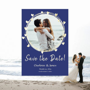 Photo Wedding Save The Date, Golden Hearts Date