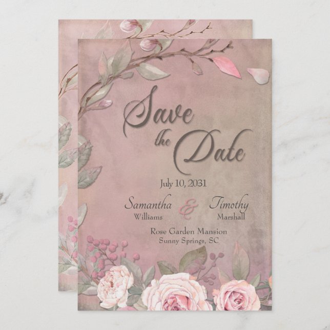 Photo Wedding Save The Date Invitation (Front/Back)