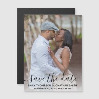 Photo Wedding Save The Date Magnets in Black