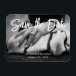Photo Wedding Save the Date Minimal Stylish Modern Magnet<br><div class="desc">Photo Wedding Save the Date Minimal Stylish Modern Magnet Template. Easy to customize with your own engagement photo,  Names and Date of your wedding.</div>