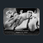 Photo Wedding Save the Date Minimal Stylish Modern Magnet<br><div class="desc">Photo Wedding Save the Date Minimal Stylish Modern Magnet Template. Easy to customize with your own engagement photo,  Names and Date of your wedding.</div>