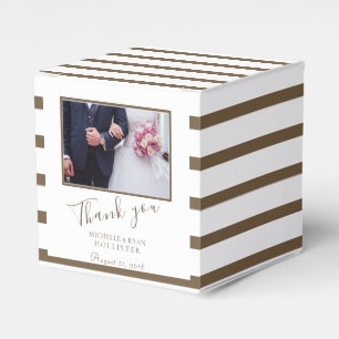Photo Wedding Stripes Thank you Personalizable Favor Box