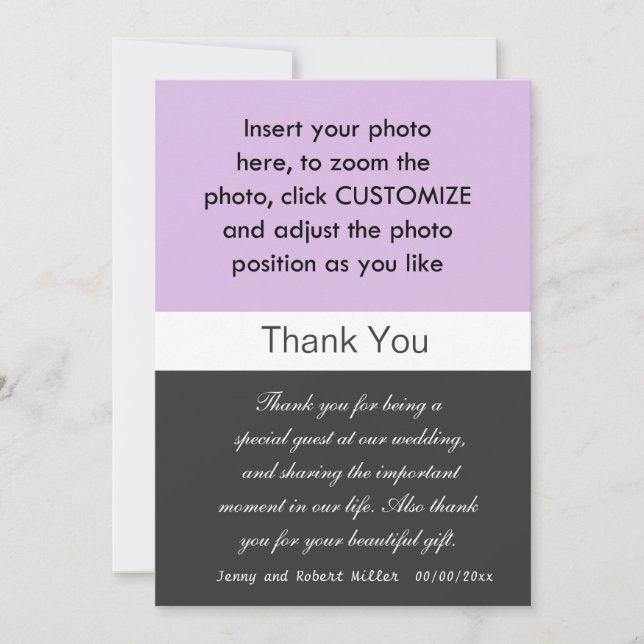 Photo wedding thank you card. card (Front)