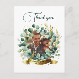 PHOTO Wedding Thank You Eucalyptus Leaves Gift   Postcard