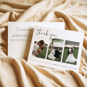 Photo Wedding Thank You Note, Modern Minimal Card