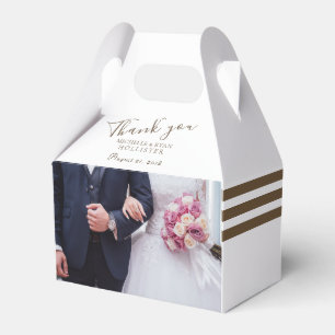 Photo Wedding Thank you Personalizable Stripe Favor Box
