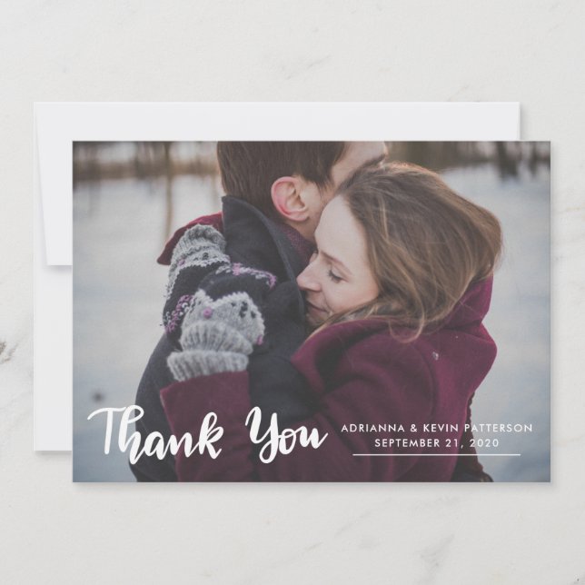 Photo Wedding Thank You Script Kraft Paper (Front)