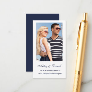 Photo Wedding Website Insert Card - Choose Colour