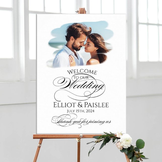 Photo wedding welcome sign elegant calligraphy (Creator Uploaded)