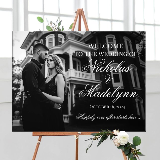 Photo wedding welcome sign elegant calligraphy (Creator Uploaded)