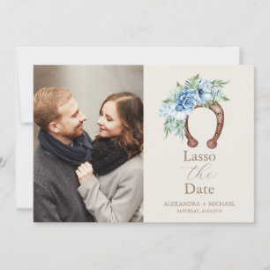 Photo Western Country Bohemian Floral Wedding Save The Date