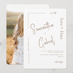 Photo White Contemporary Wedding Save the Date 
