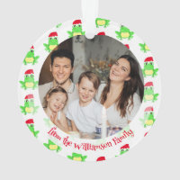Photo White Frog Santa Hat Pattern Cute Christmas