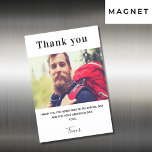 Photo white guy luxury thank you card magnet<br><div class="desc">White background. Large hand lettered script with swashes and the text: Thank You.  Personalize and add your photo,  thank you note and name.</div>