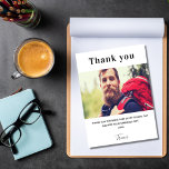 Photo white guy man thank you card<br><div class="desc">White background. Text: Thank You.  Personalize and add your photo,  thank you note and name.</div>