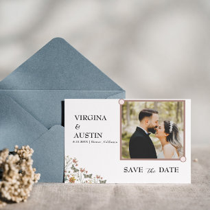 Photo white Save The Date Postcard