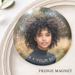 Photo white text overlay graduation grad magnet