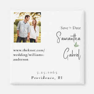 Photo White Wedding Save the Date Magnet
