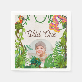 Photo Wild One Birthday Napkin