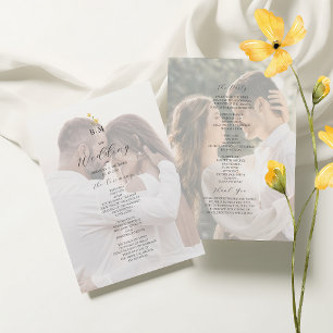 Photo Wildflower Minimalist Wedding Program