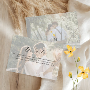 Photo Wildflower Wedding Details Enclosure Card