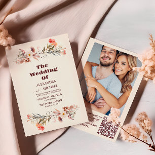 Photo Wildflowers Botanical Garden Wedding  Invitation