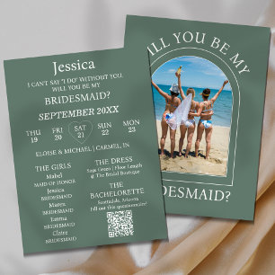 Photo Will You Be My Bridesmaid Proposal Card