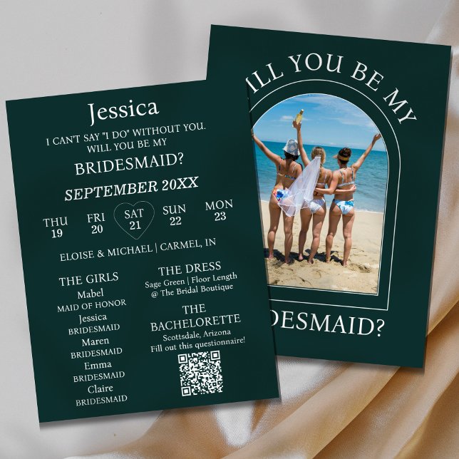 Photo Will You Be My Bridesmaid Proposal Card (Pop the question to your bridal party with this Photo Will You Be My Bridesmaid Proposal Card! )