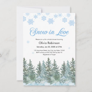 Photo Winter Snow in Love Snowflakes Bridal Shower Invitation