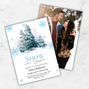 Photo Winter Snow in Love Snowflakes Bridal Shower Invitation