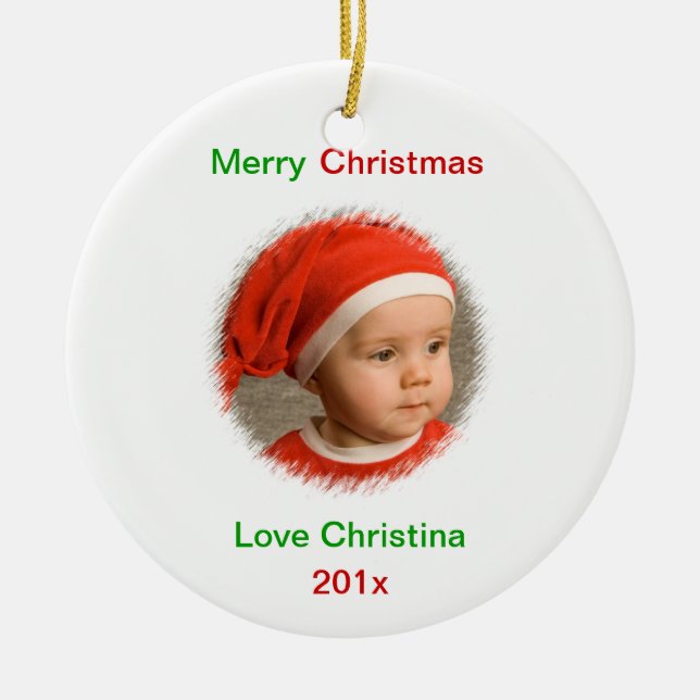 Photo Wishes Personalized Photo Ornament (Front)