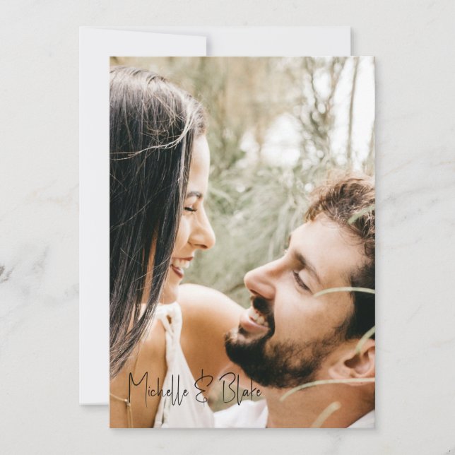 Photo Wispy Boho Floral Wedding Save the Date (Front)