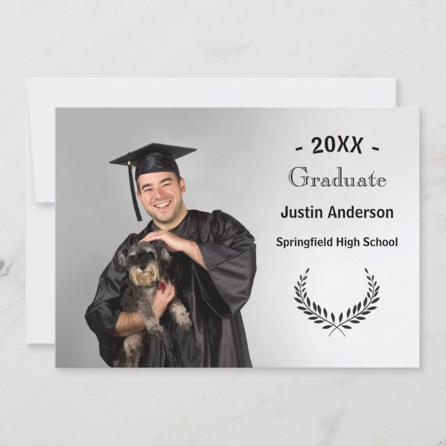 Photo with Branches - Graduation Announcement (Front)