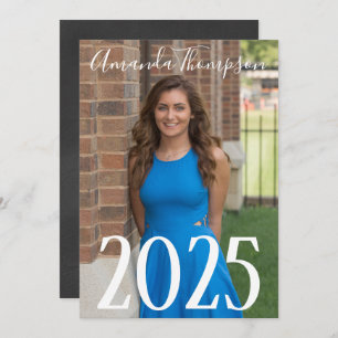 Photo with Chalkboard backside Grad Invite 5" x 7"