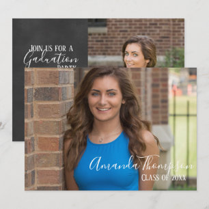 Photo with Chalkboard backside Grad Invite 5" x 7"