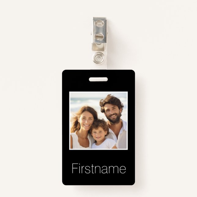 Photo with Custom Name Identification Luggage Badge (Front with Clip)