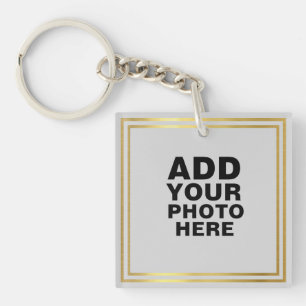 photo with faux gold frame keychain