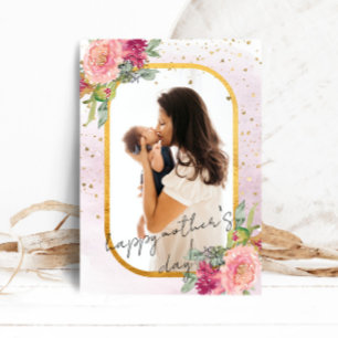 Photo with Floral Frame Mother's Day Card