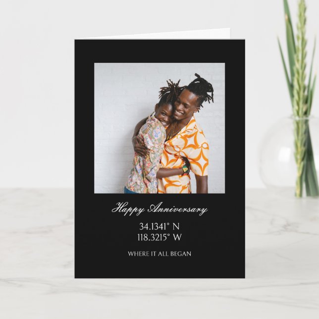 Photo with GPS Coordinates Personalized Card (Front)