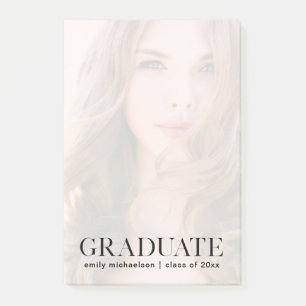 Photo with Graduate Text and Overlay Post-it Notes