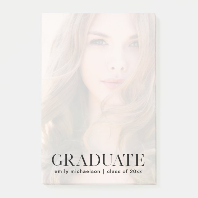 Photo with Graduate Text and Overlay Post-it Notes (Front)