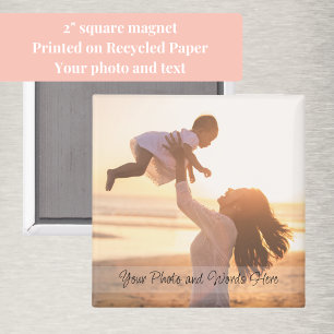 Photo with Handwritten Style Customization Modern Magnet
