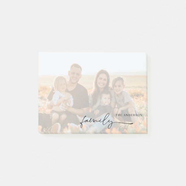 Photo with Name Personalized Faded Post-it Notes (Front)