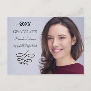 Photo with Swirly Line - Graduation Postcard