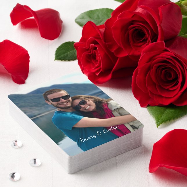 Photo with Text at Bottom Personalized Jumbo Playing Cards (Insitu (Valentine))