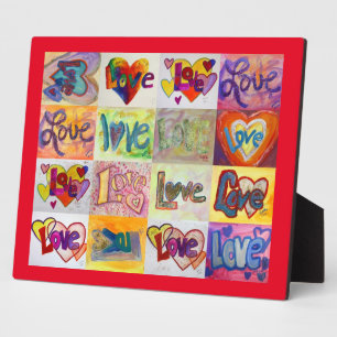 Photo XOXO Love Mosaic Collage Peinture Poème Plaque