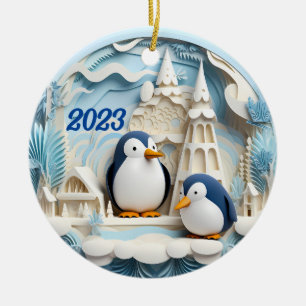  Photo Yearly Christmas  Ceramic Ornament