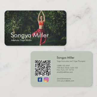 Photo Yoga Teacher Personal Trainer Therapist Business Card