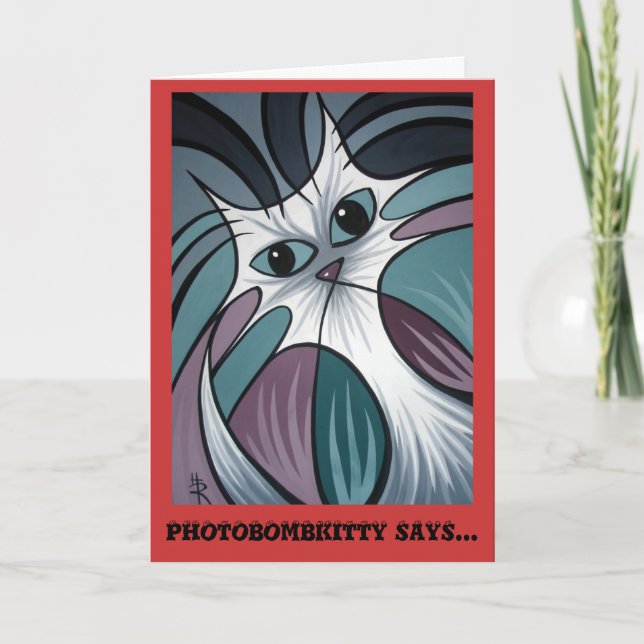 Photobombkitty greeting card (Front)