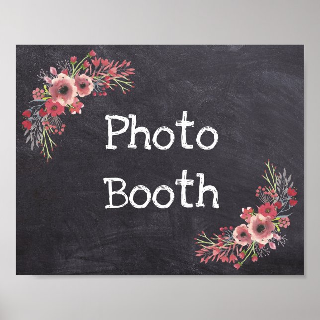 Photobooth de mariage aspect tableau noir craie (Devant)